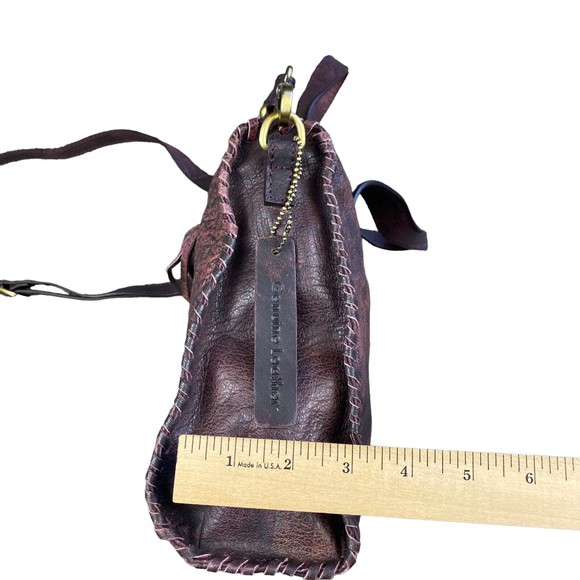 Nino Bossi Large Burgundy Leather Hobo Shoulder Tote Womens Handbag - Picture 4 of 12